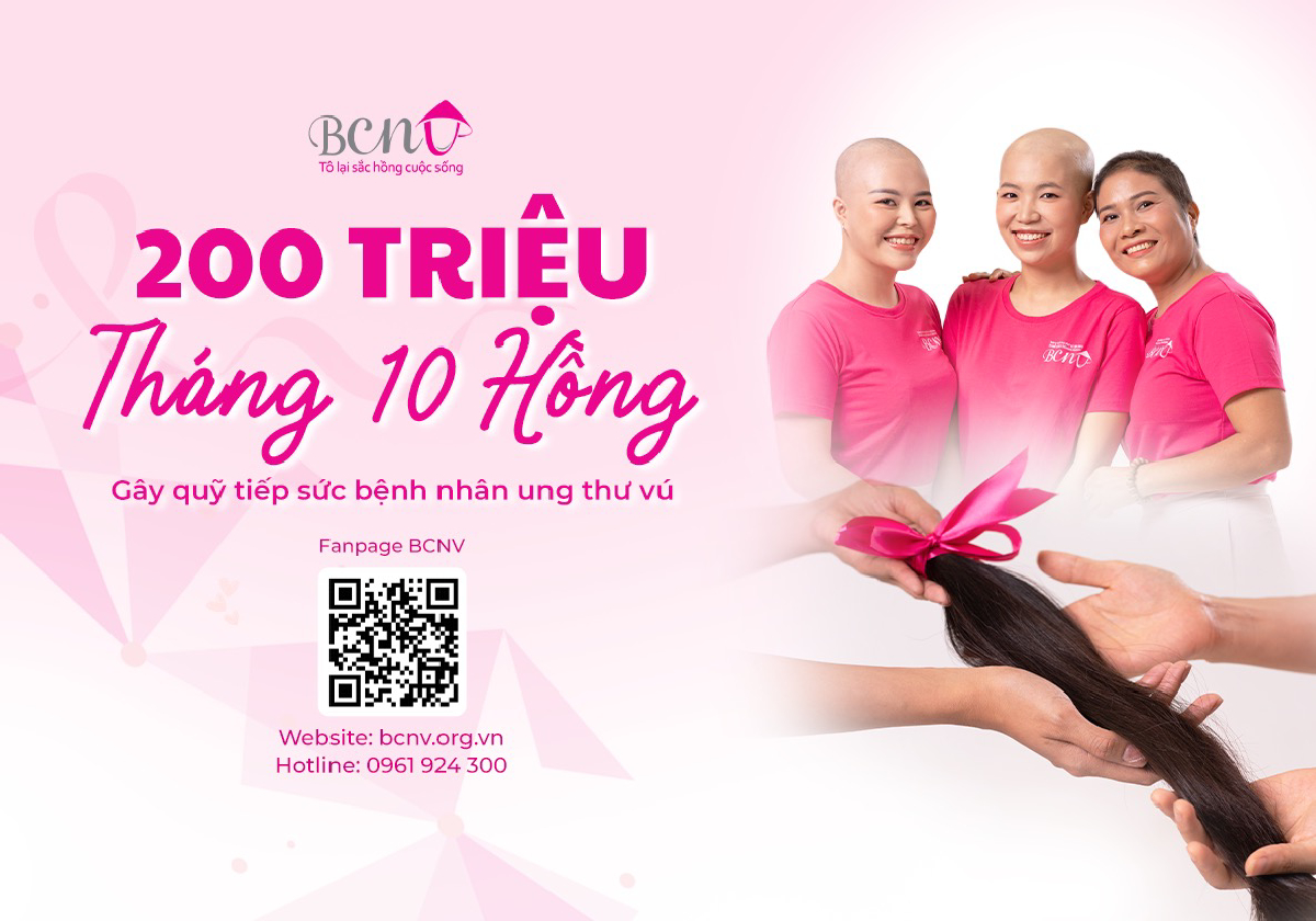 200 triệu gây quỹ Tháng 10 Hồng tiếp sức bệnh nhân ung thư vú
