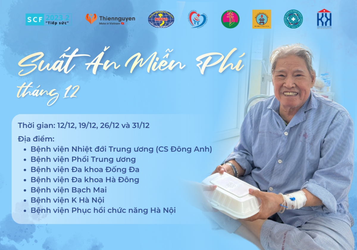 Suất ăn miễn phí cho bệnh nhân tháng 12/2025